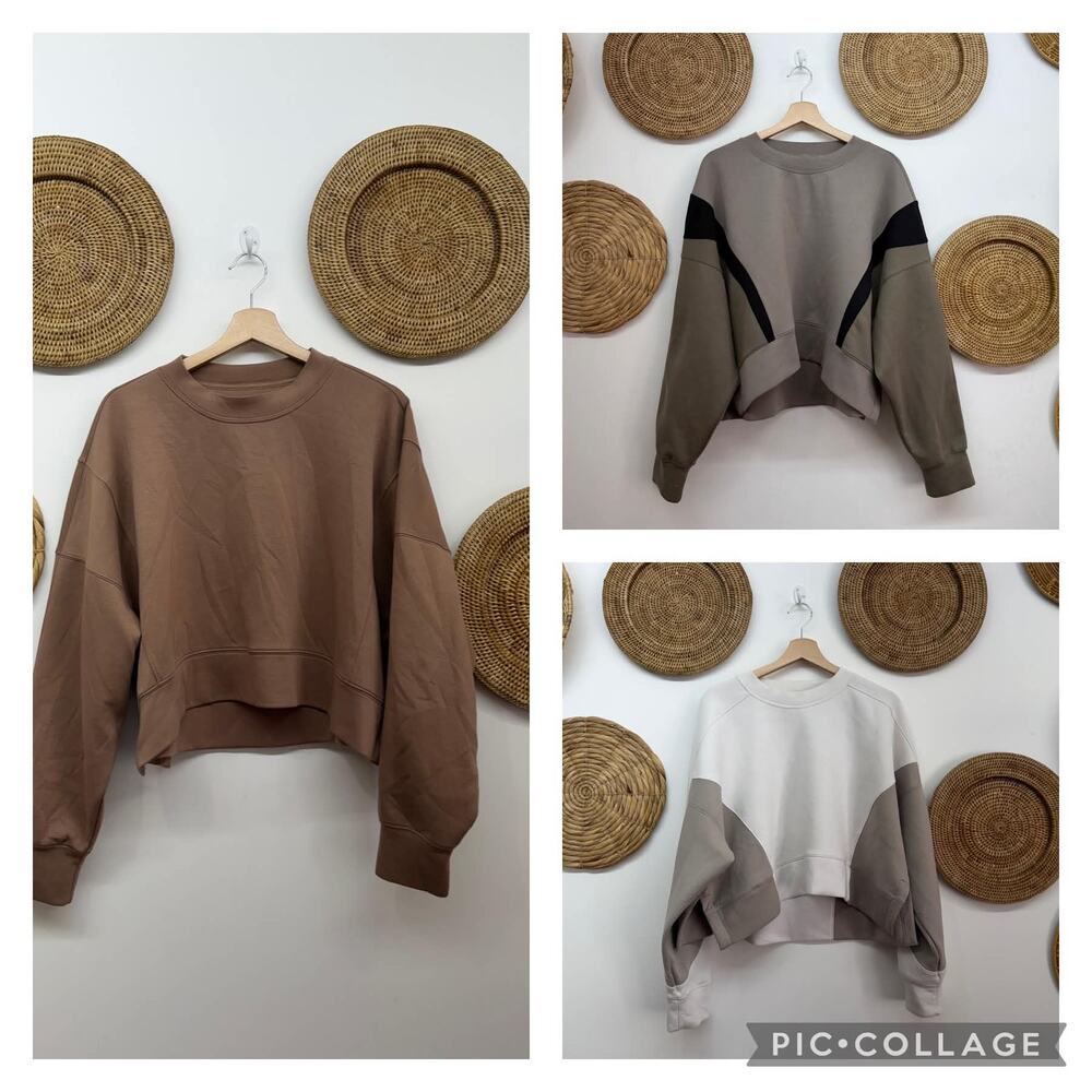 Bundle (3) Abercrombie YPB Cropped Crew Neck Sweatshirt XL